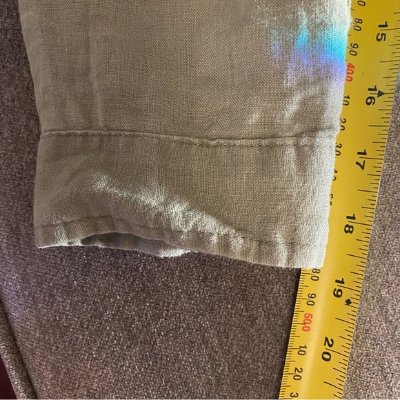 Cynthia Rowley Womens Size Large Army Green 100% Linen Drawstring Waist Jacket - Picture 13 of 16